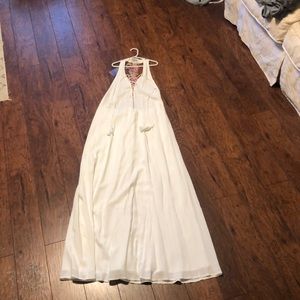 Show me your mumu white lace up maxi dress